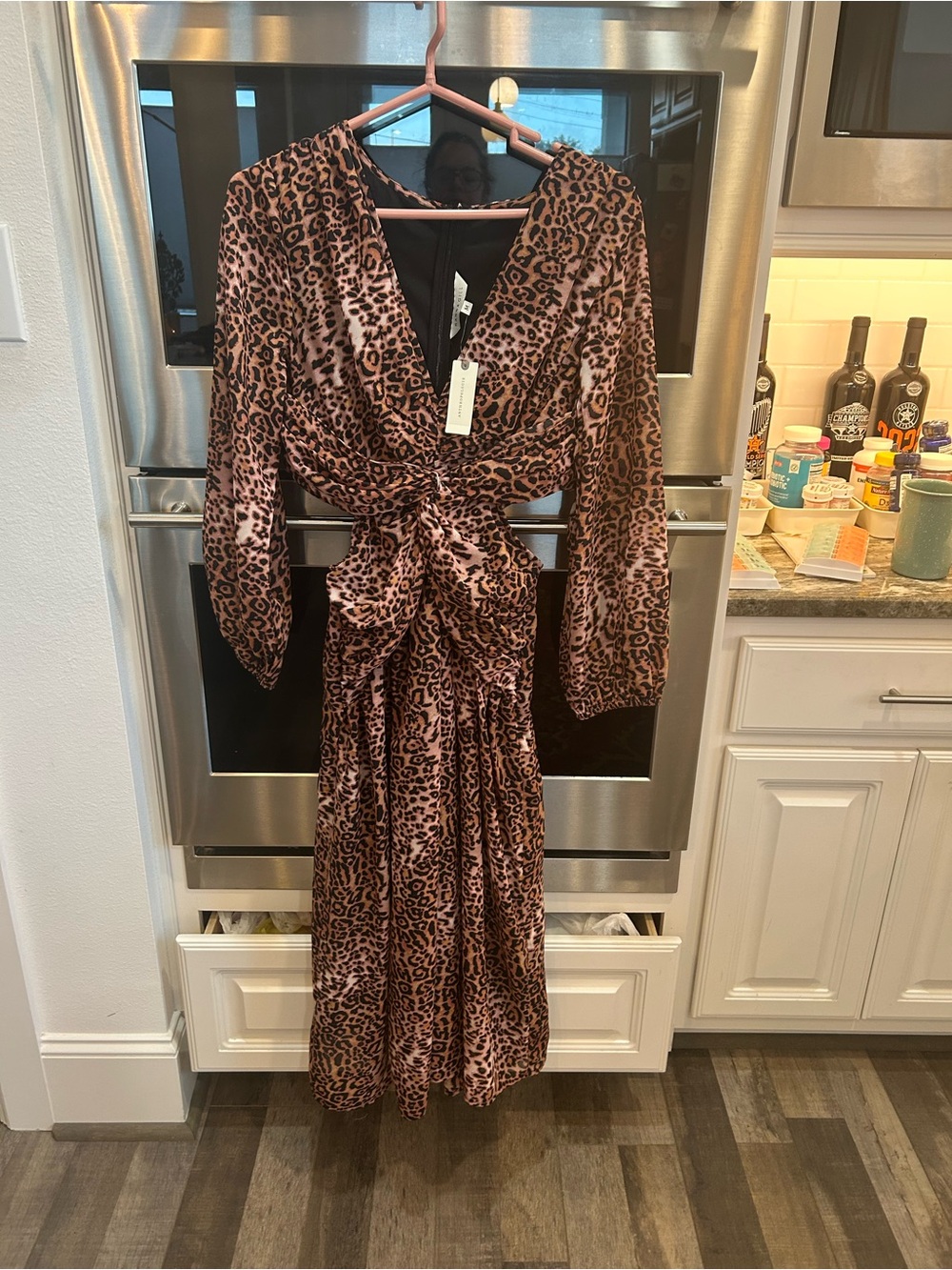 BNWT Ranna Gill x Anthropologie Leopard print Midi Dress size M